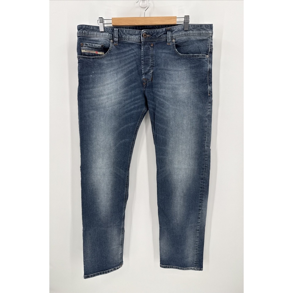 Diesel Mens Blue Safado Regular Slim Straight Jeans Size 38x32 Stretch Designer